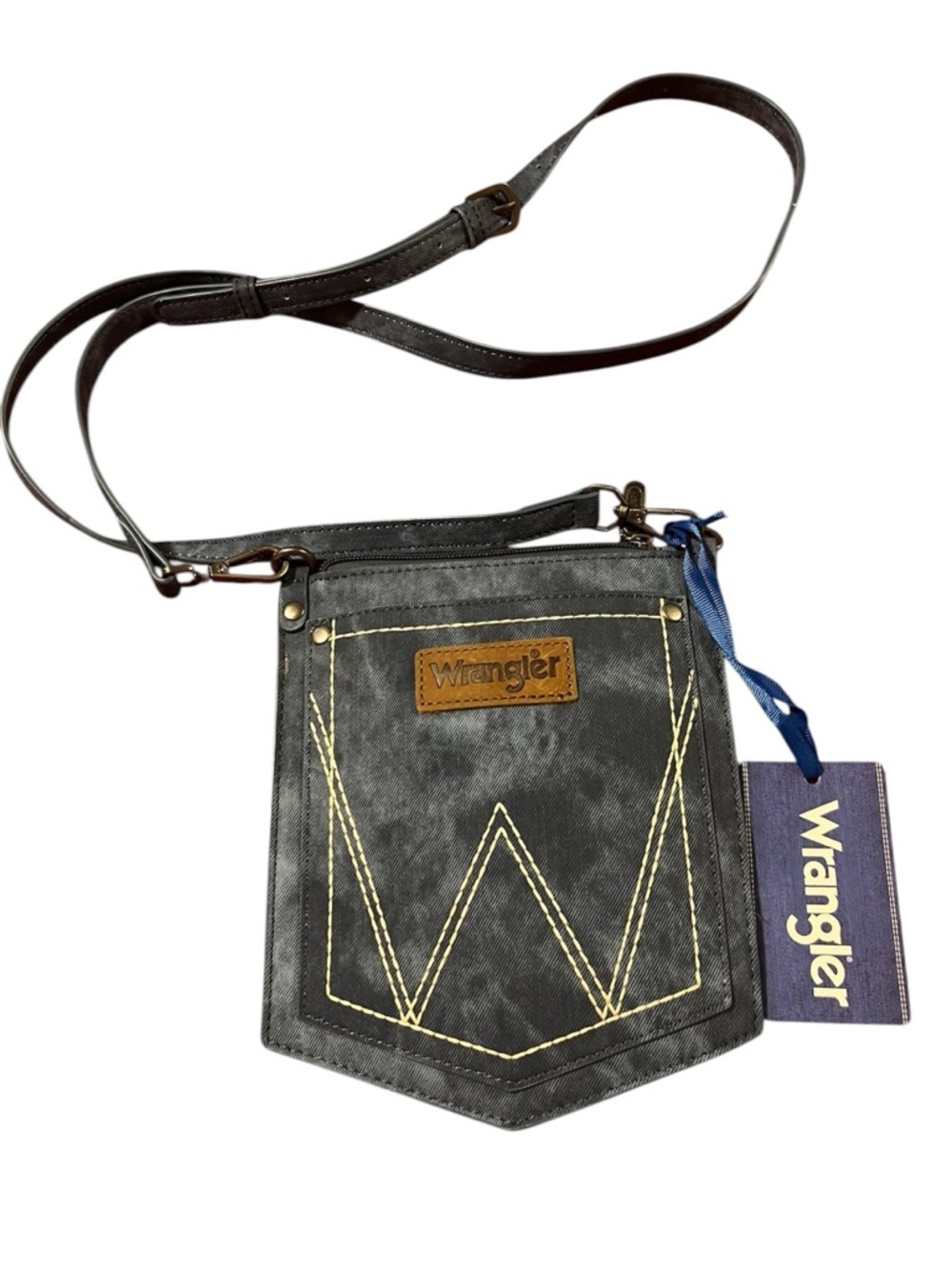 Wrangler Denim Pocket Crossbody Bag Western Style New - Country Festival Rodeo